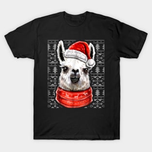 Christmas Sweater Llama Shirt Christmas Llama Gift Girl T-Shirt